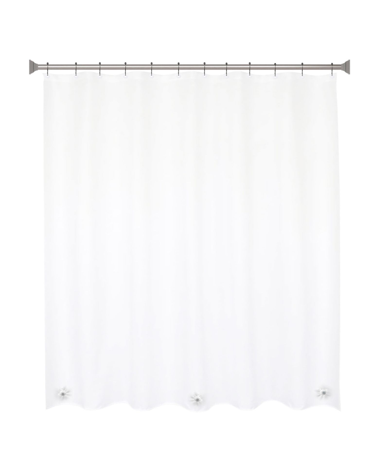 Kenney Medium Weight Peva Shower Curtain Liner and Beaded Roller Ring Set