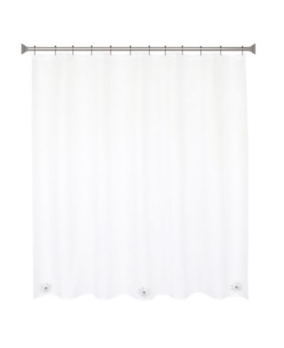 Kenney Medium Weight Peva Shower Curtain Liner and Beaded Roller Ring Set