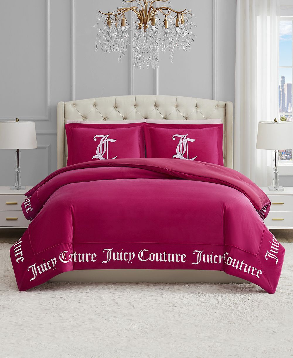 Juicy Couture Reversible Velvet Comforter Set, Full/Queen