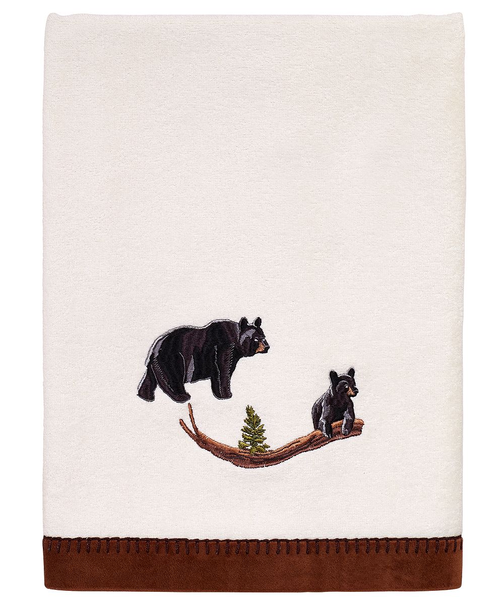 Полотенце для ванной Avanti Black Playful Bears Lodge Cotton, 27" x 50"