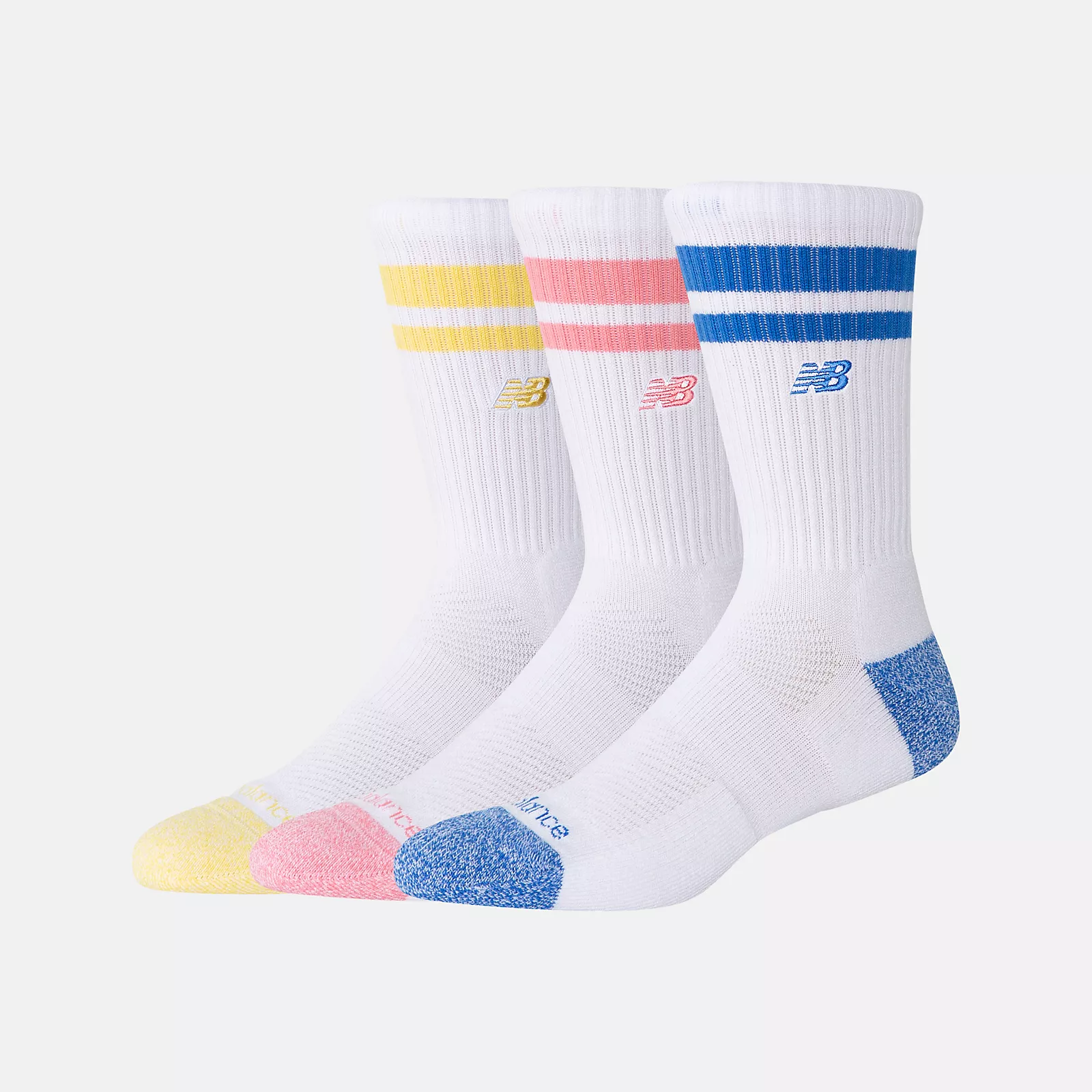 Active Premium Stripe Crew Socks 3 Pack