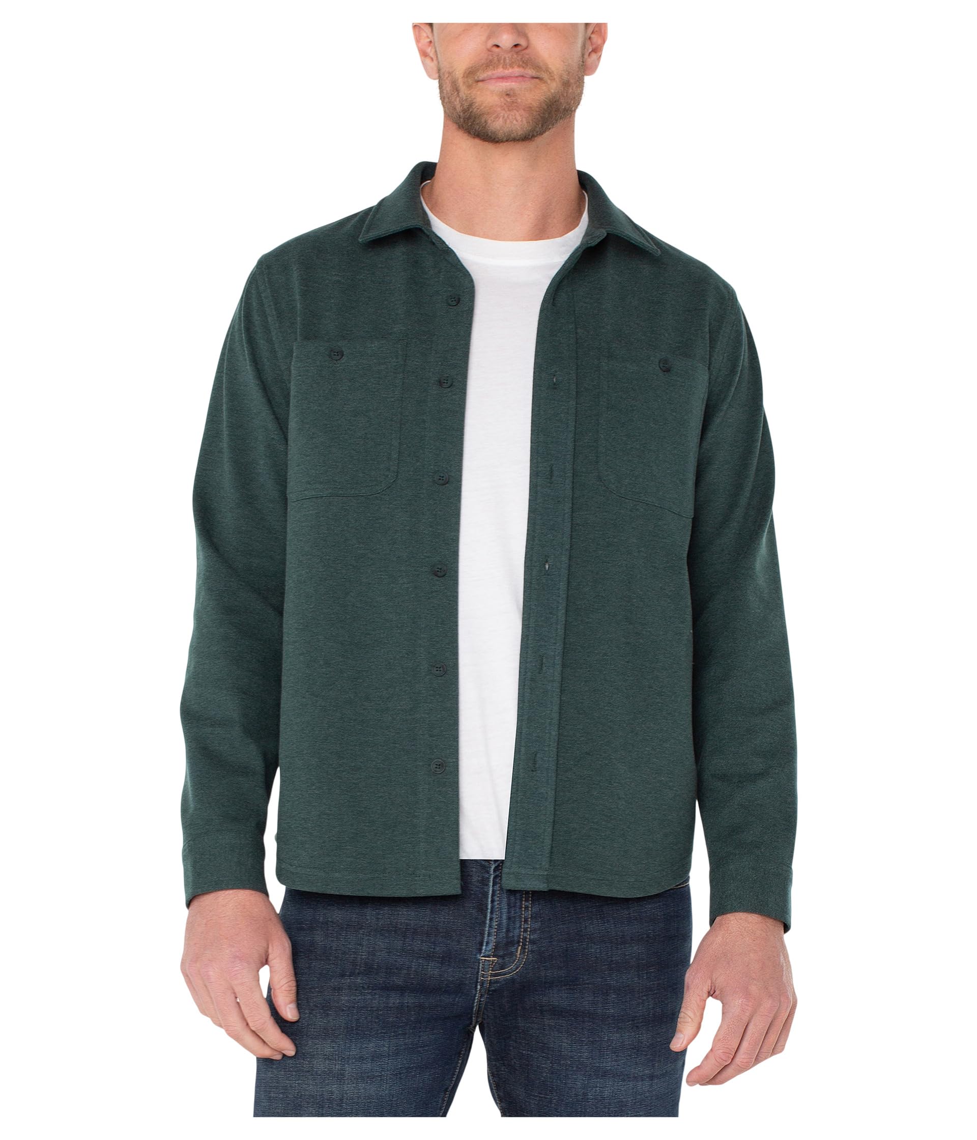 Knit Long Sleeve Button Up Shirt