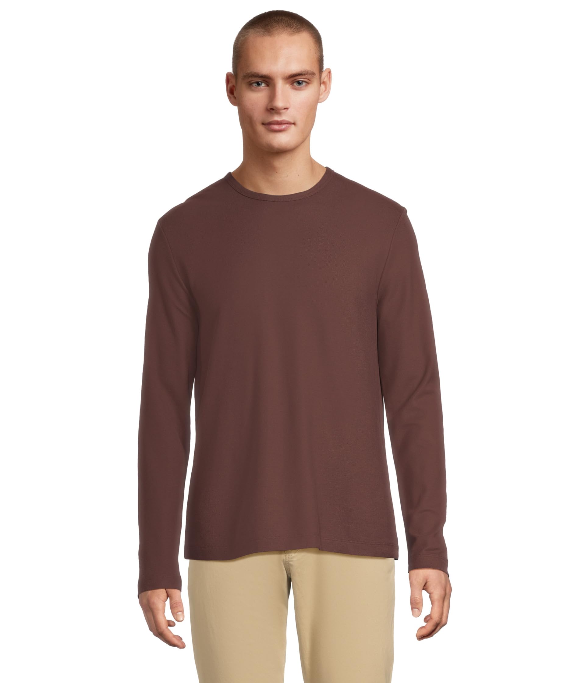 Pima Pique Long Sleeve Crew