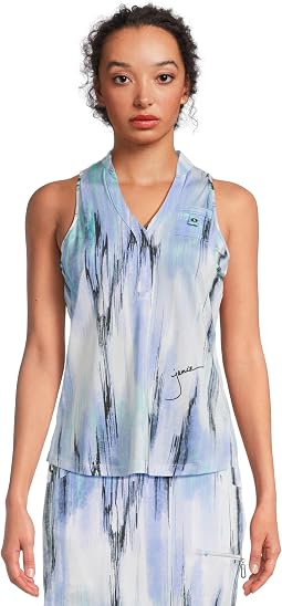 Matrix Print Sleeveless Top