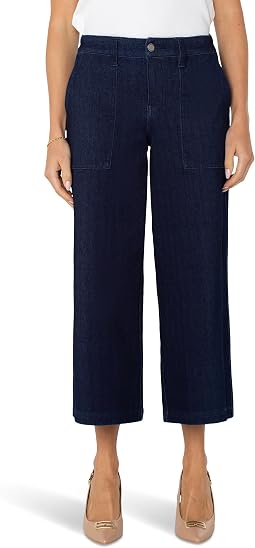 Женские брюки Wide Leg Knit Denim Cargo с эластичным поясом