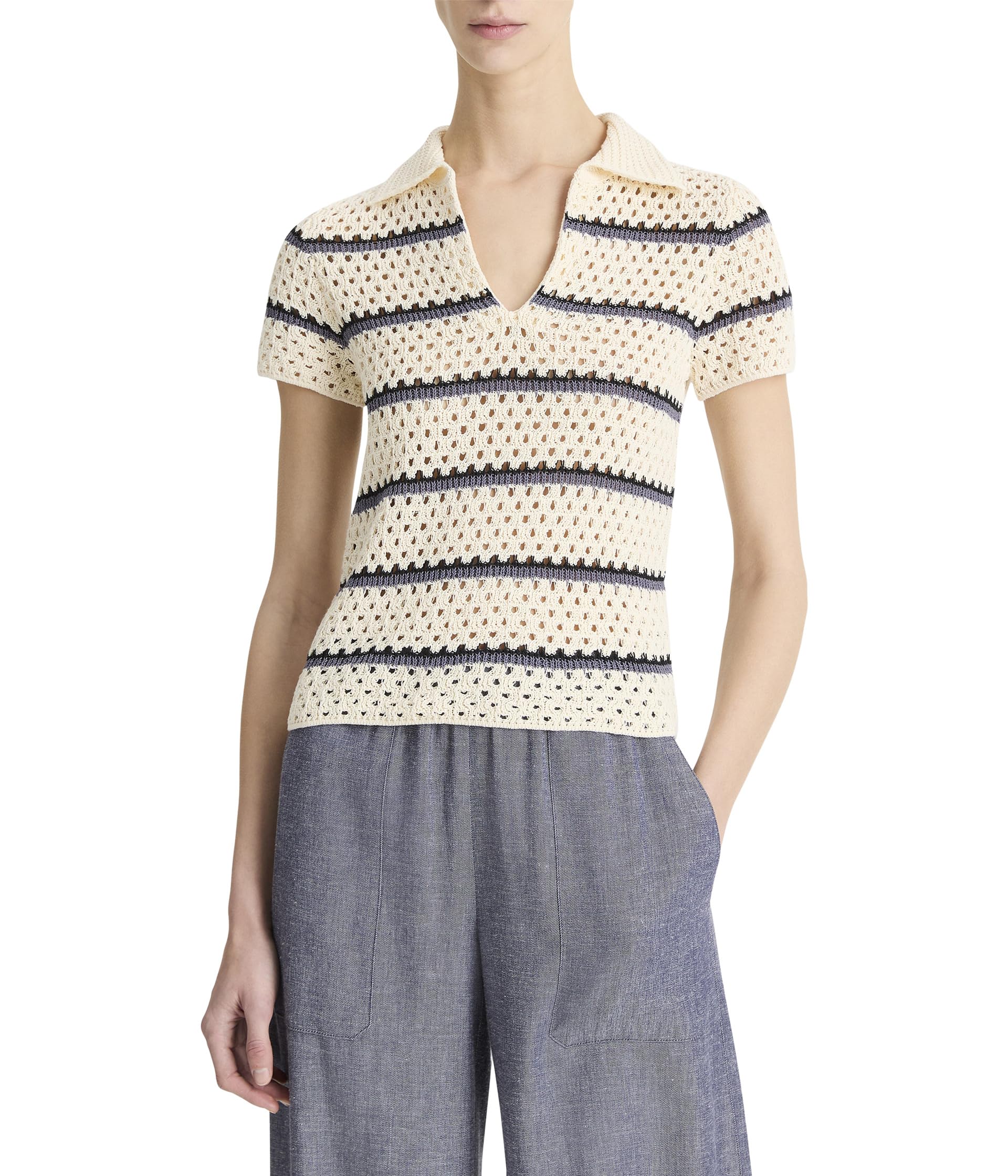 Женский топ Macrame Stripe Henley
