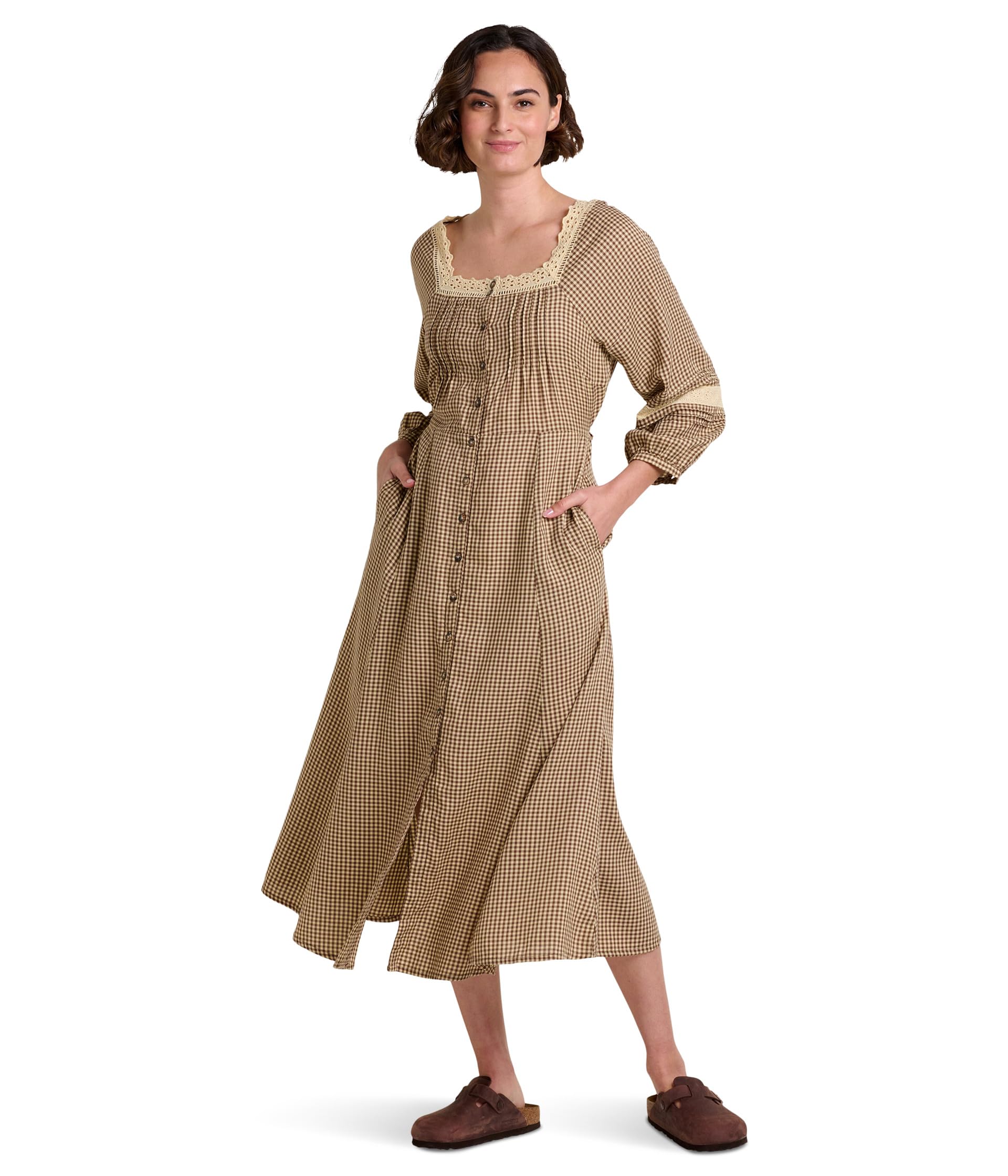 Manzana Square Neck Long Sleeve Dress
