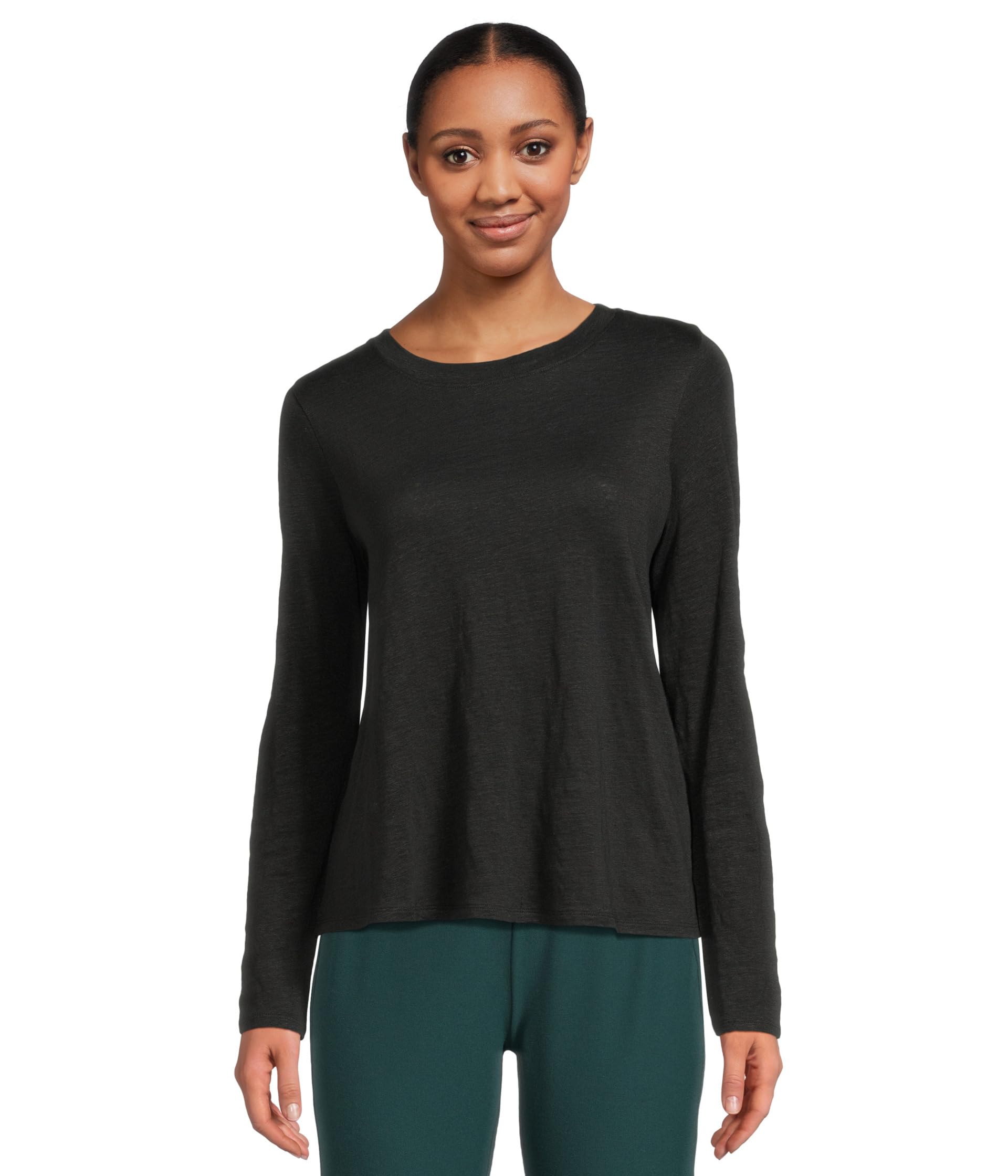 Tee с длинным рукавом и круглым вырезом Eileen Fisher Женский