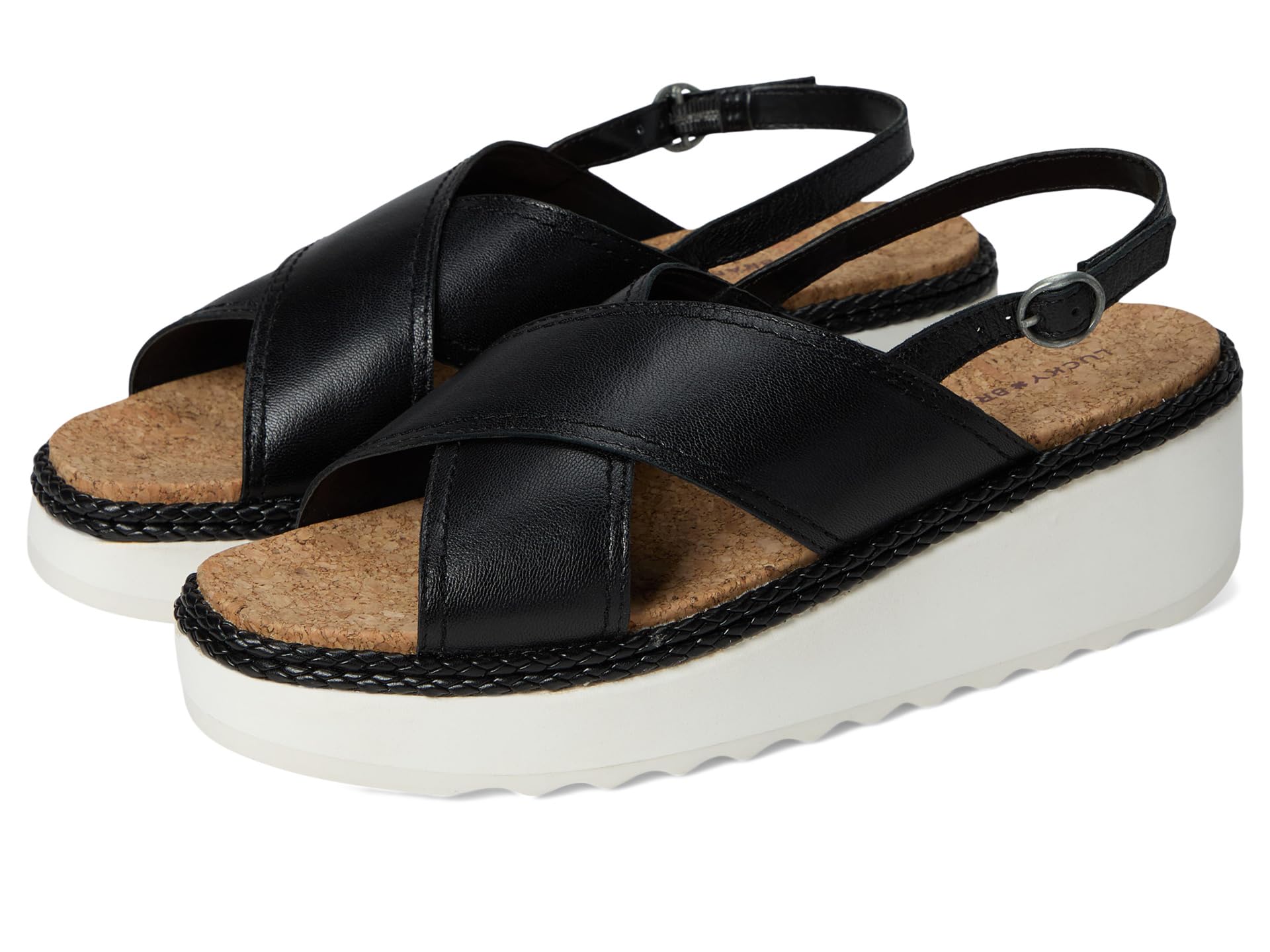 Сандалии на танкетке Lucky Brand Pebina Cross Band