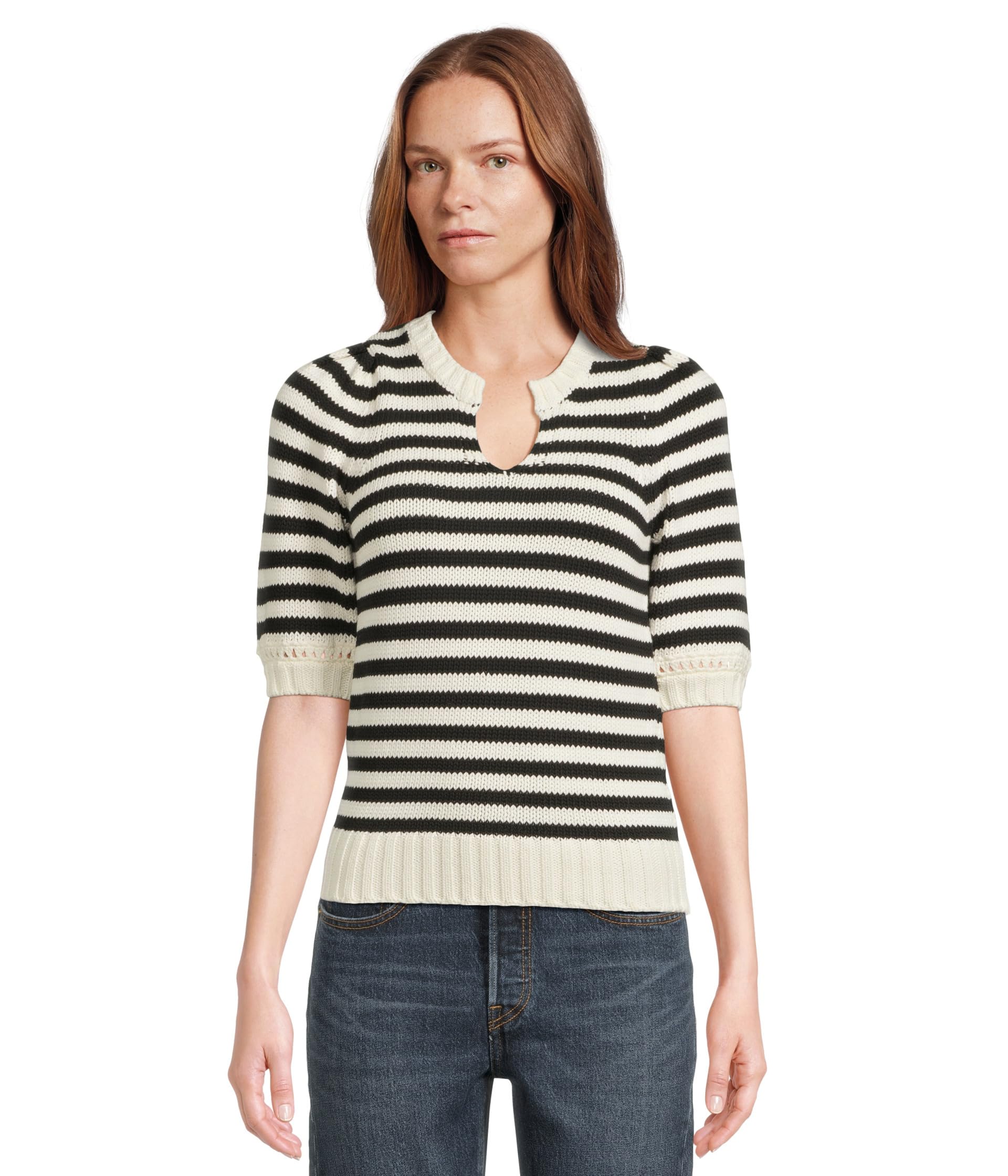 Rosanna Striped Puff Sleeve Sweater