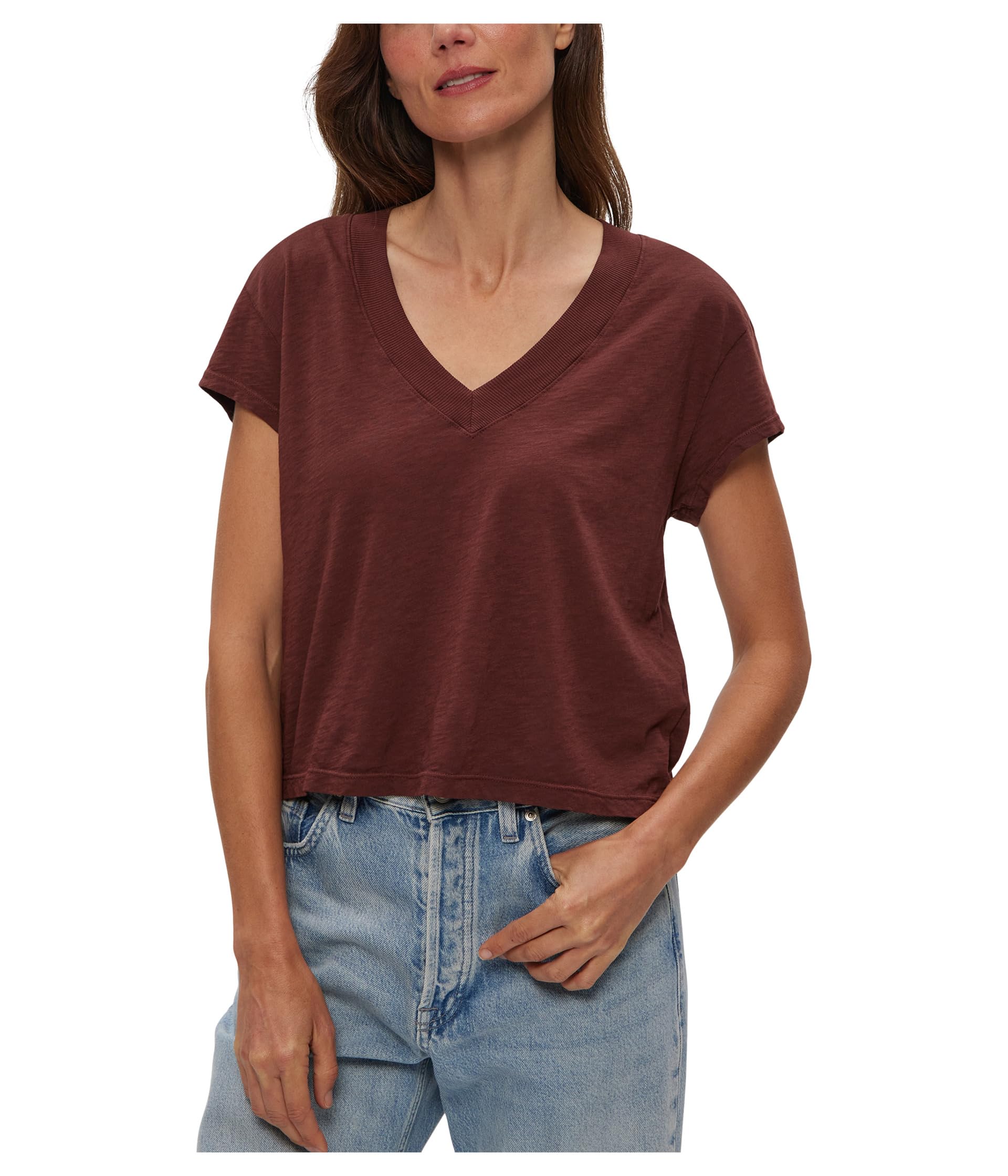 Harlan Cropped V-Neck Tee