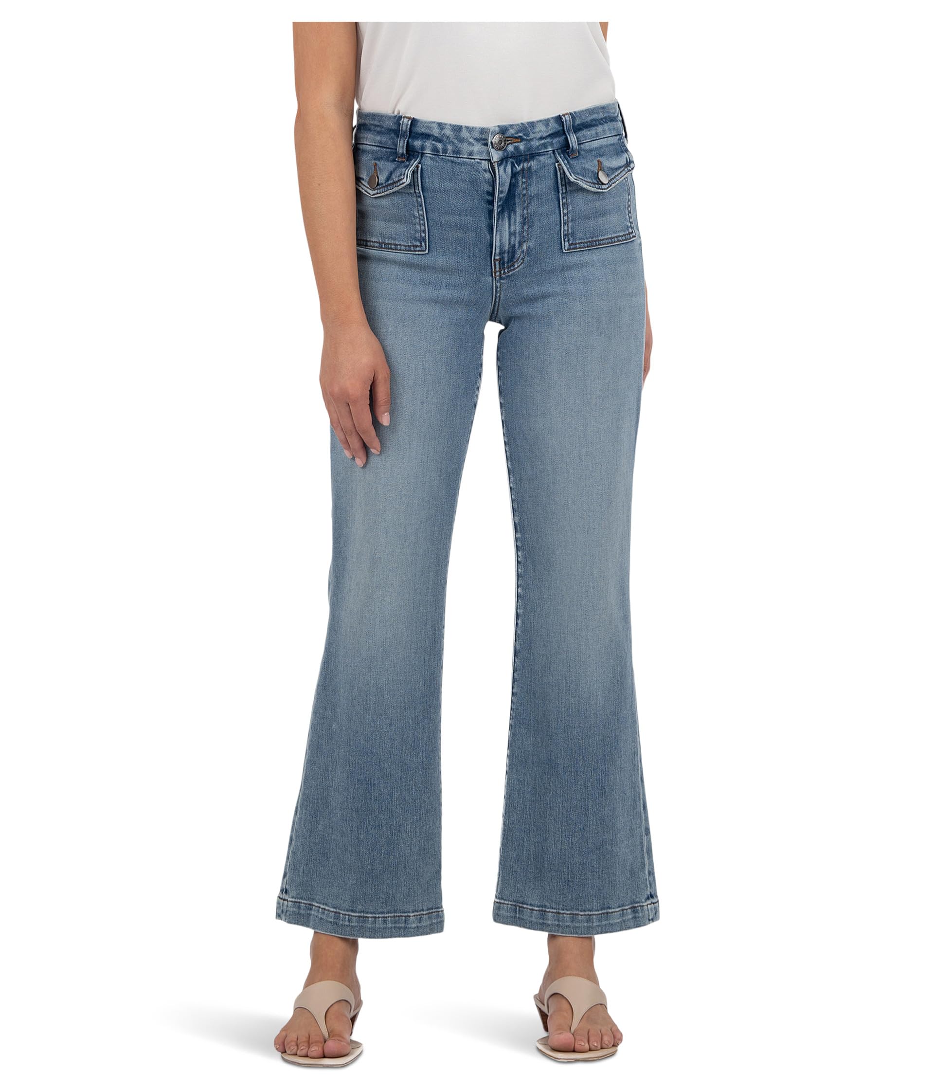 Kelsey High Rise Ankle Flare Clean Hem