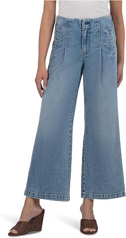 Джинсы Meg High Rise Wide Leg с передними накладными карманами