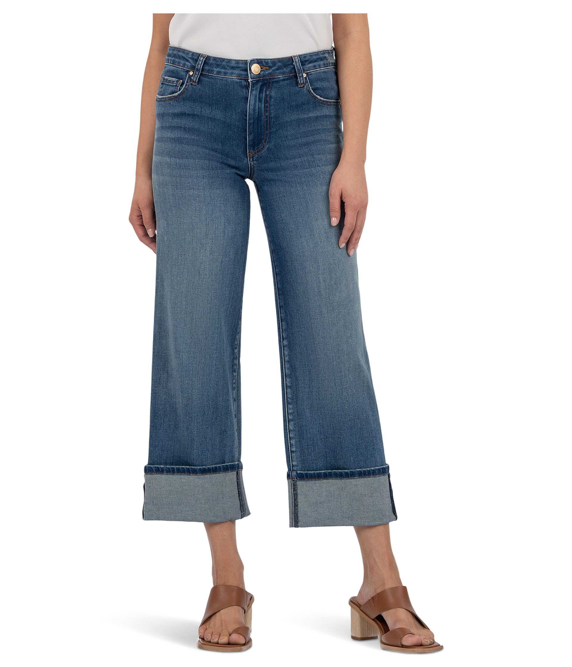 Charlotte High Rise Wide Leg Roll Up