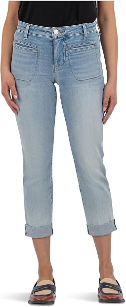 Джинсы KUT from the Kloth Amy Crop Straight Leg Roll Up