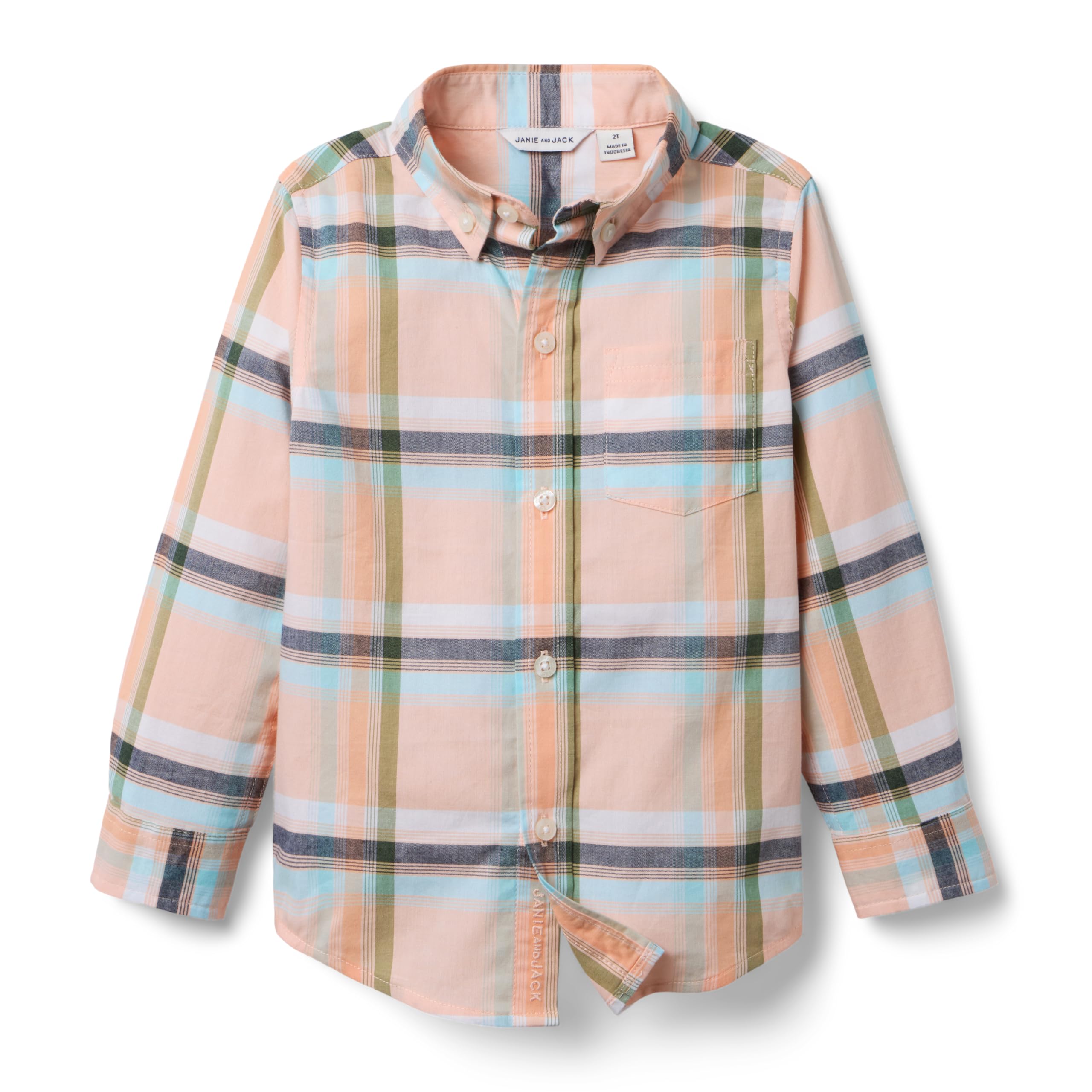 Рубашка Janie and Jack Madras Plaid Button-Down Shirt (Toddler/Little Kid/Big Kid)