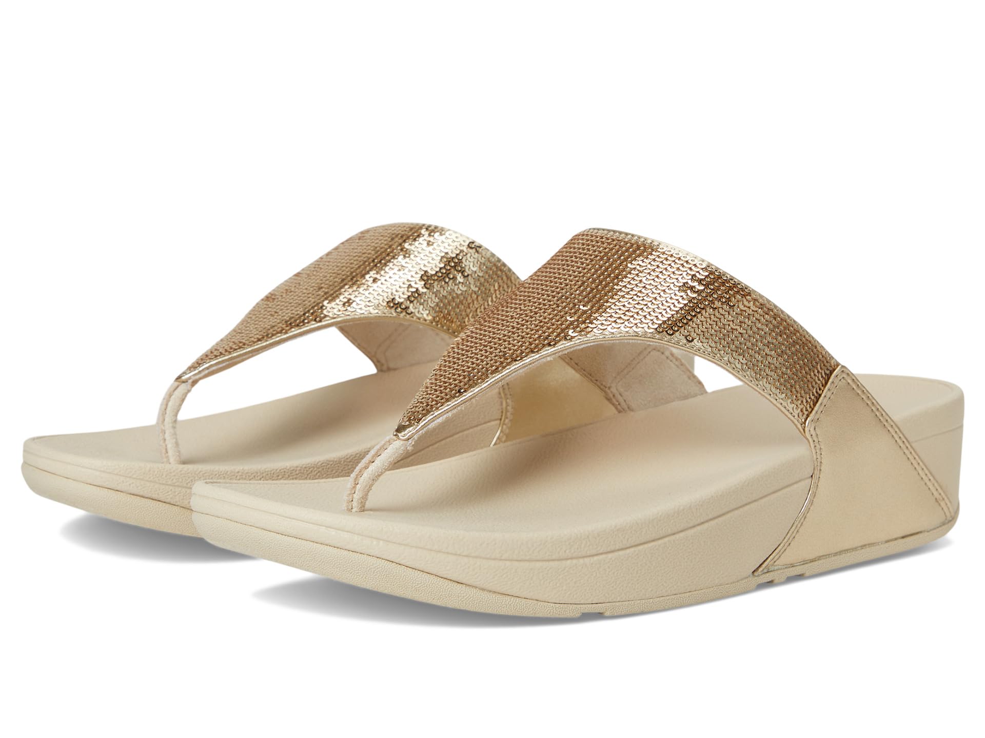 Lulu Sequin Toe-Post Sandals
