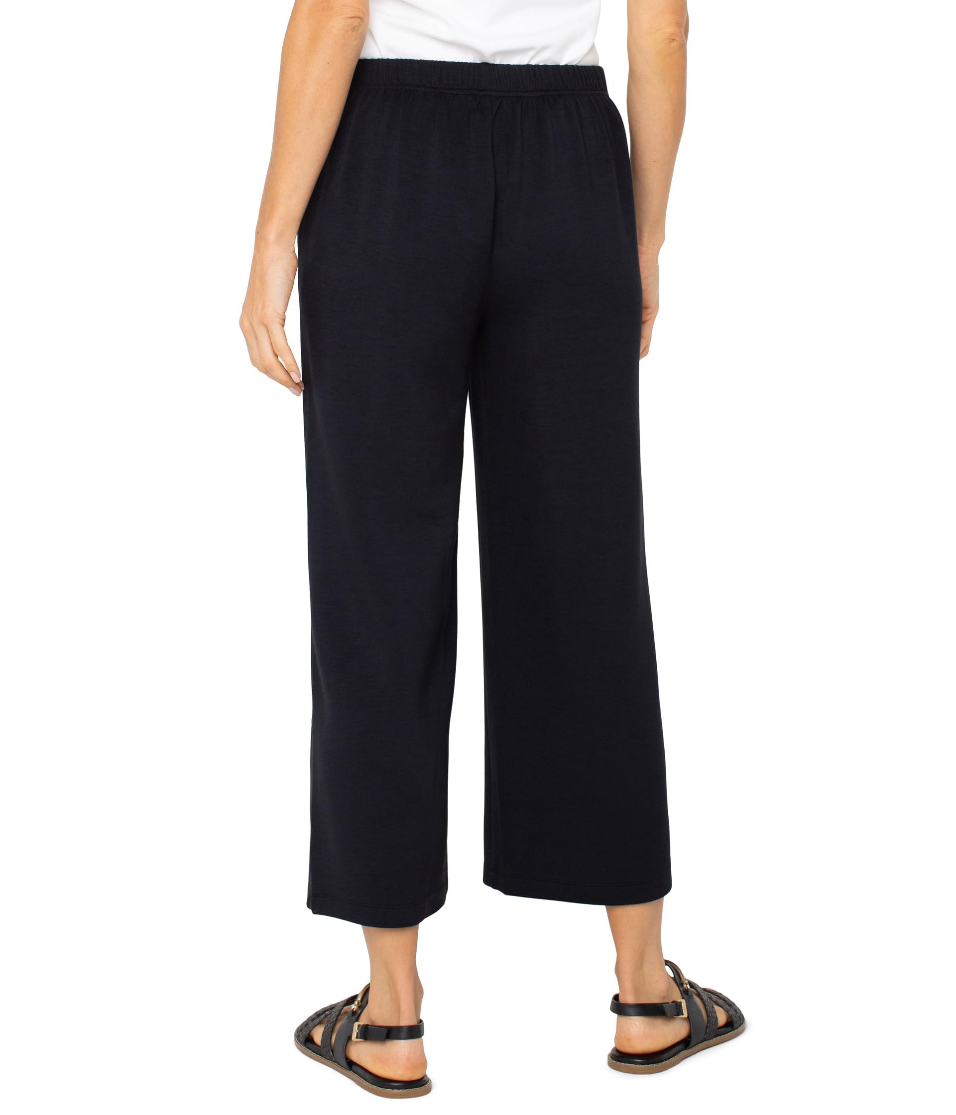 Plush Comfort Knit Pull On Wide Leg Crop Trouser