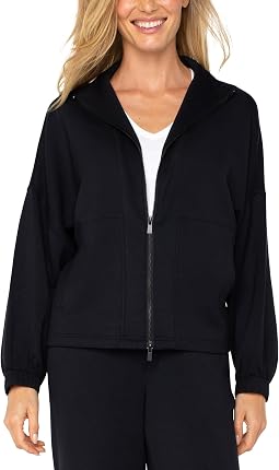 Plush Comfort Knit Zip Up Funnel Neck Jacket