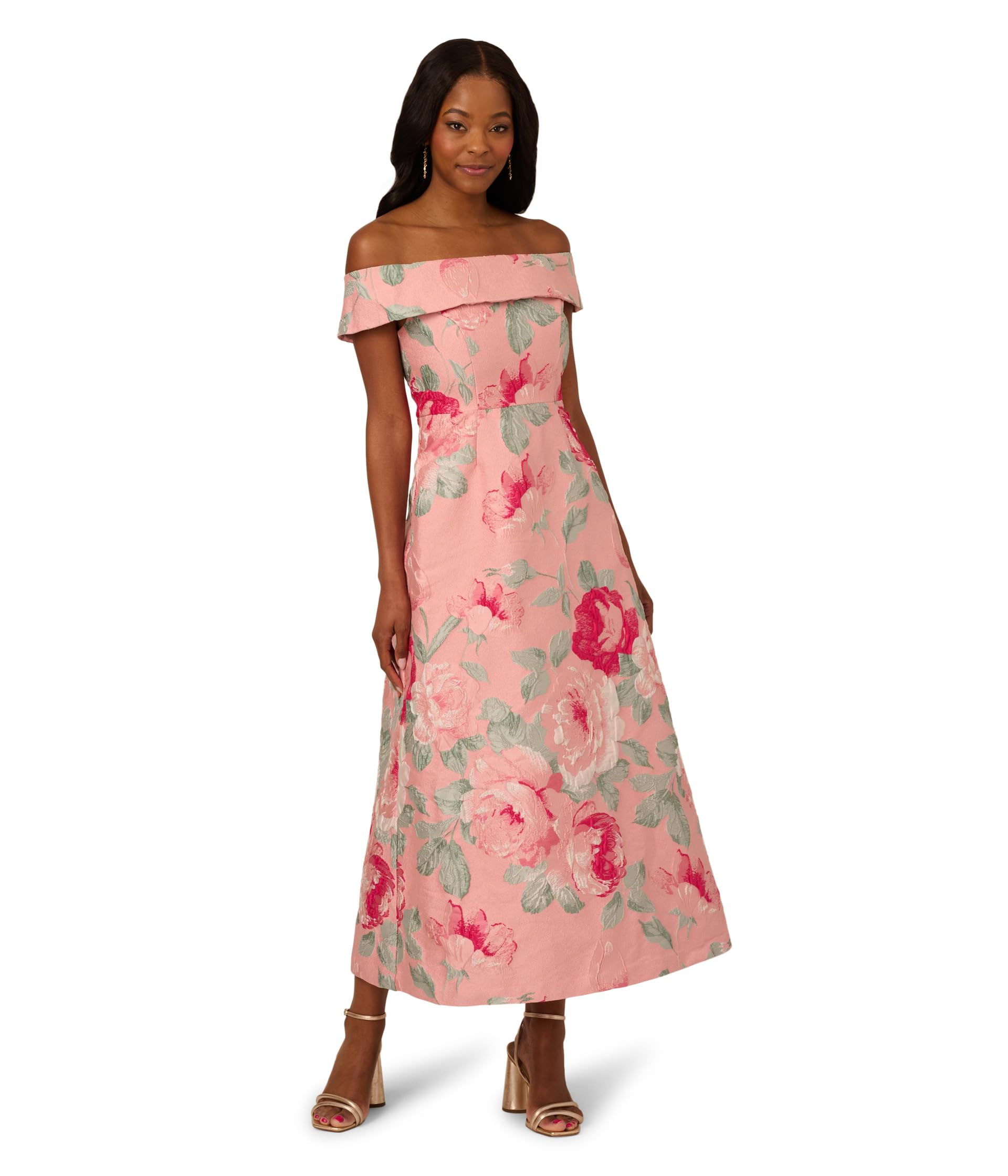 Платье с открытыми плечами Jacquard Женское