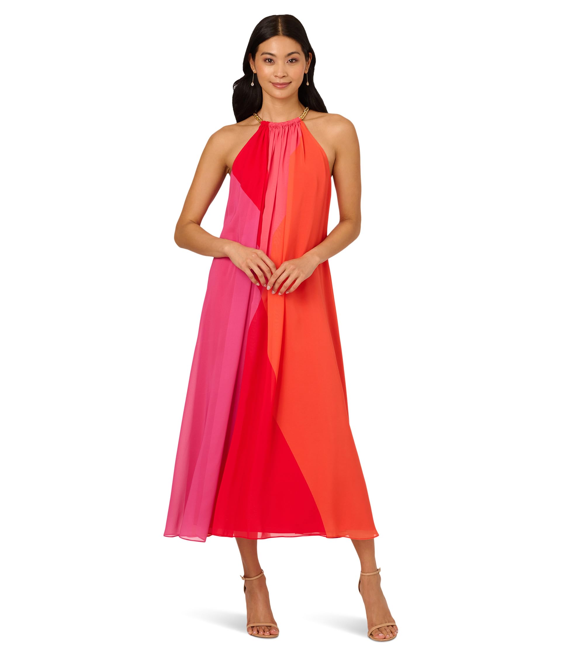 Color Block Chiffon Dress