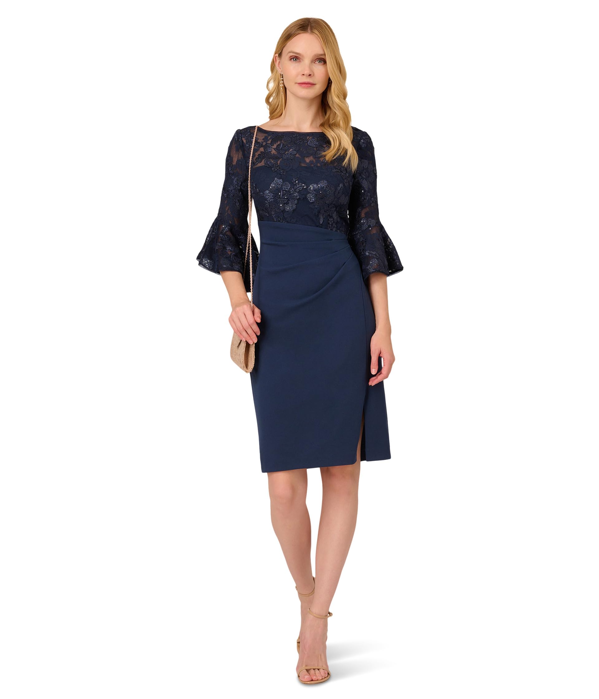 Платье Adrianna Papell Floral Lace Combo