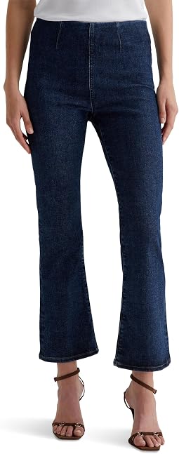 Farrah Mid-Rise Pull-On Crop Boot Jeans in Hyacinth