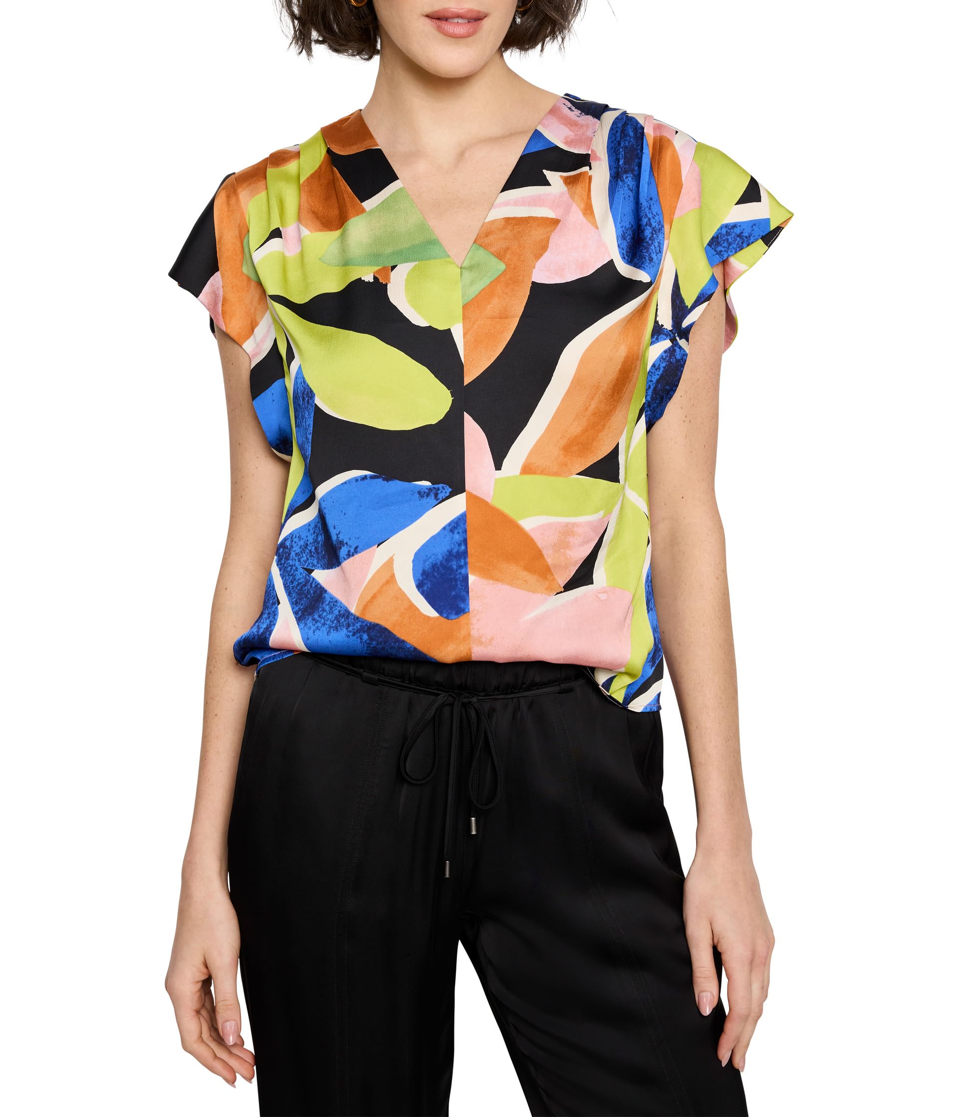 Mega Blooms Flutter Woven Top