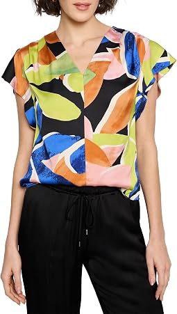 Mega Blooms Flutter Woven Top