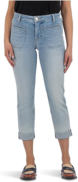 Petite Amy Crop Straigh Leg Roll Up