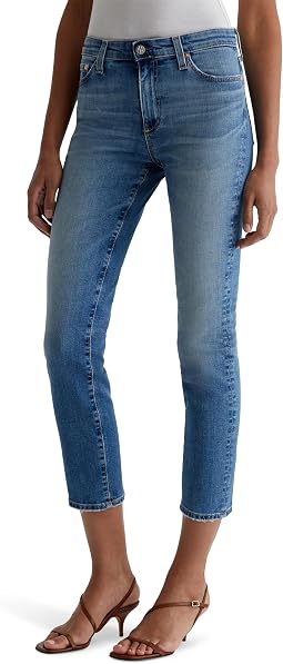 Mari джинсы AG Jeans Slim Straight Crop в цвете 13 Years Reign