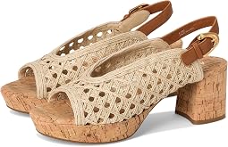 Natural/Tan Embroidered Raffia