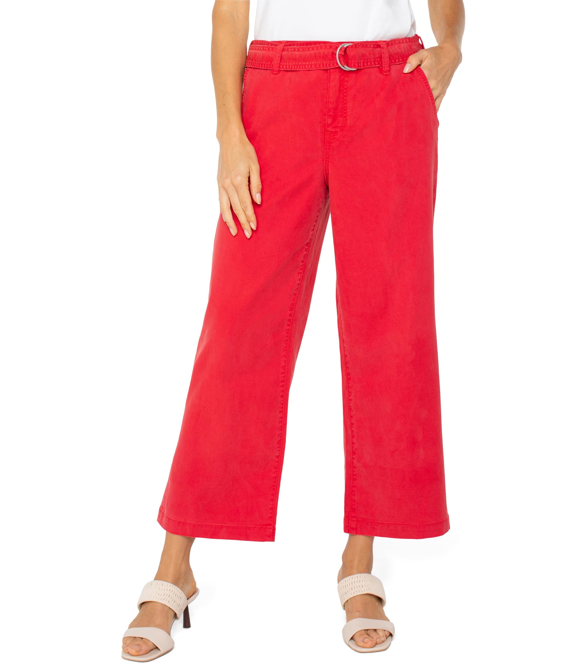 Liverpool Los Angeles брюки Stride High-rise Crop Wide Leg с поясом