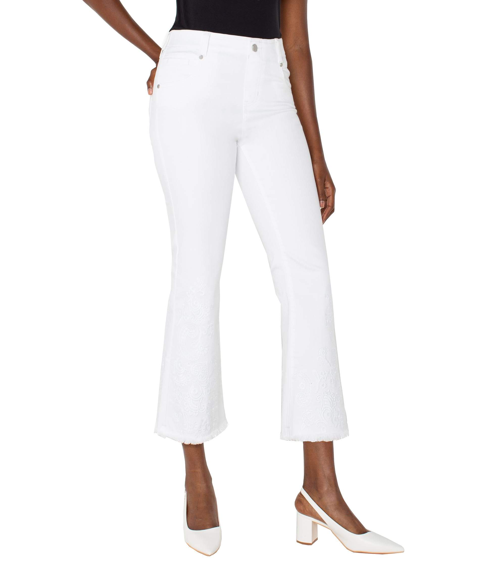 Gia Glider Crop Flare With Fray Hem