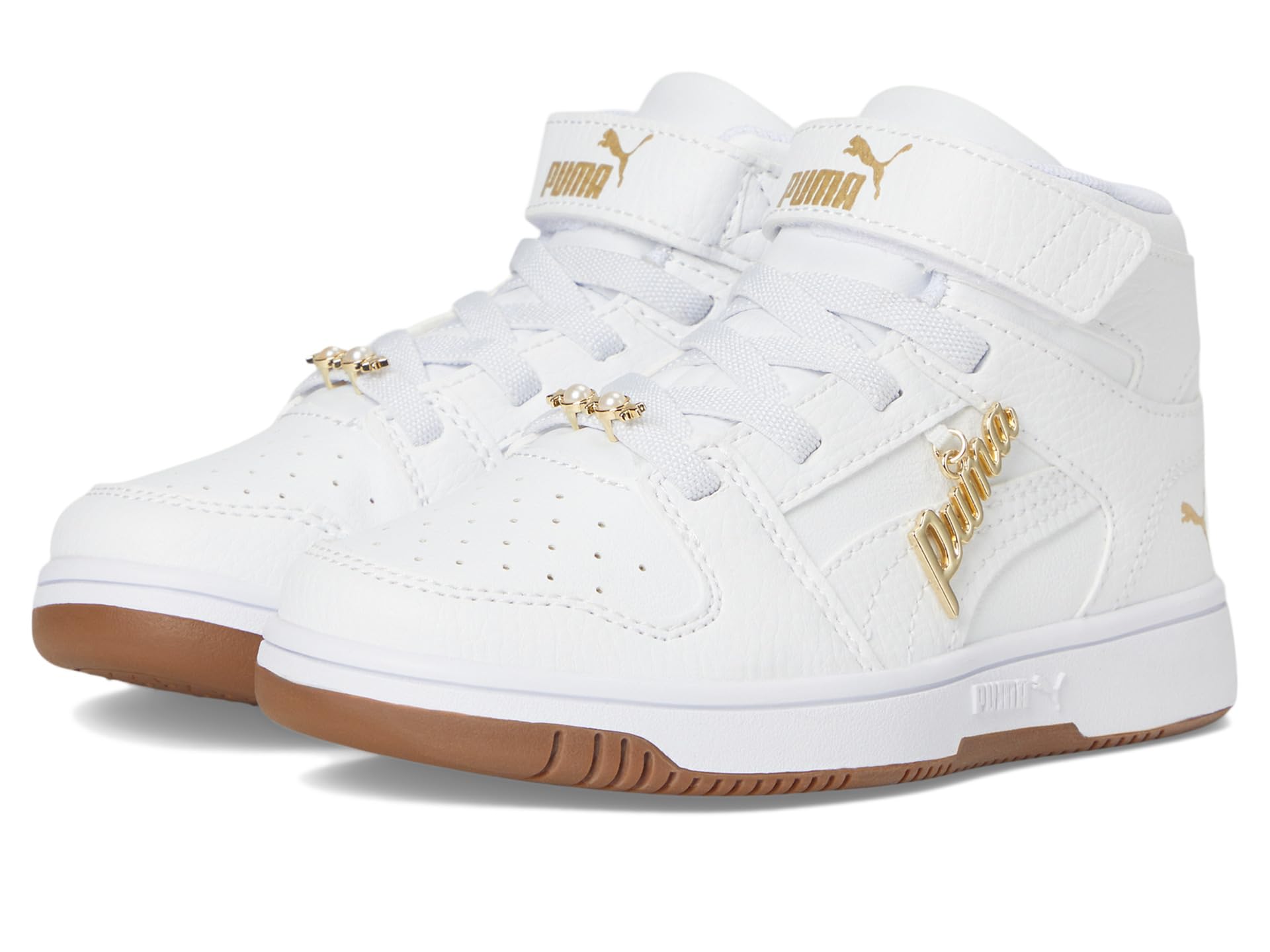PUMA Kids Rebound Layup Mid кроссовки с липучками для детей