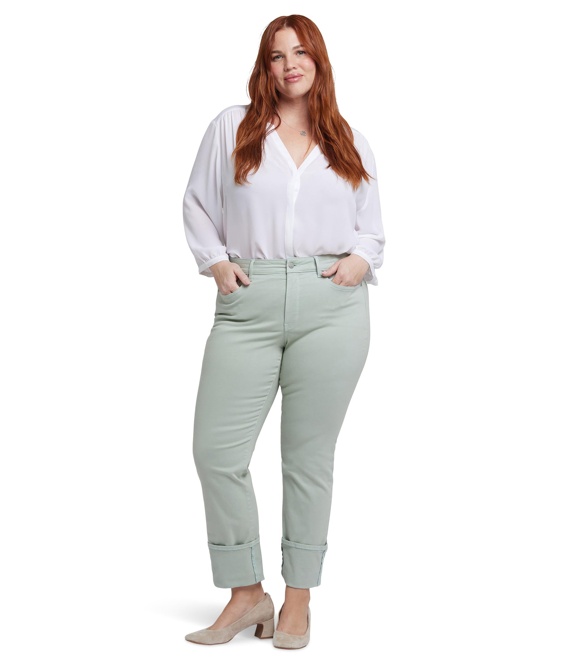 Джинсы Plus Marilyn Straight With Cuff в цвете Tomatillo для женщин