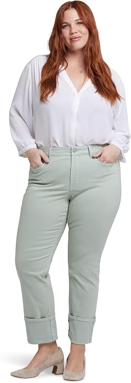 Джинсы Plus Marilyn Straight With Cuff в цвете Tomatillo для женщин