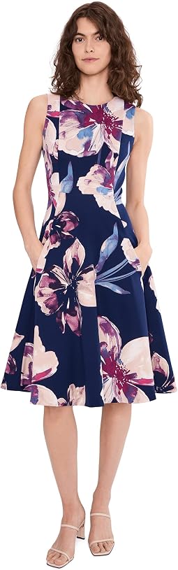 Sleeveless Floral Fit And Flare