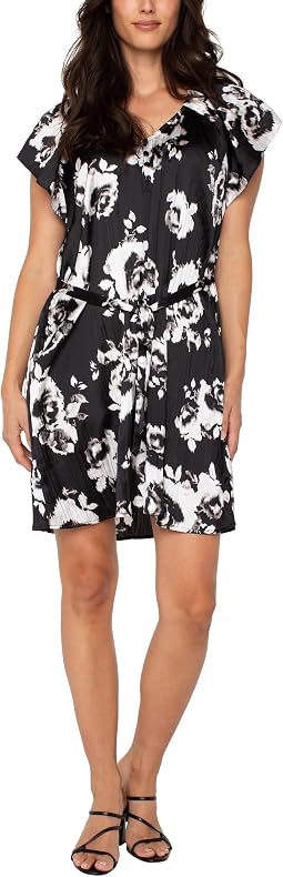 Flutter Sleeve Raglan Woven Dress