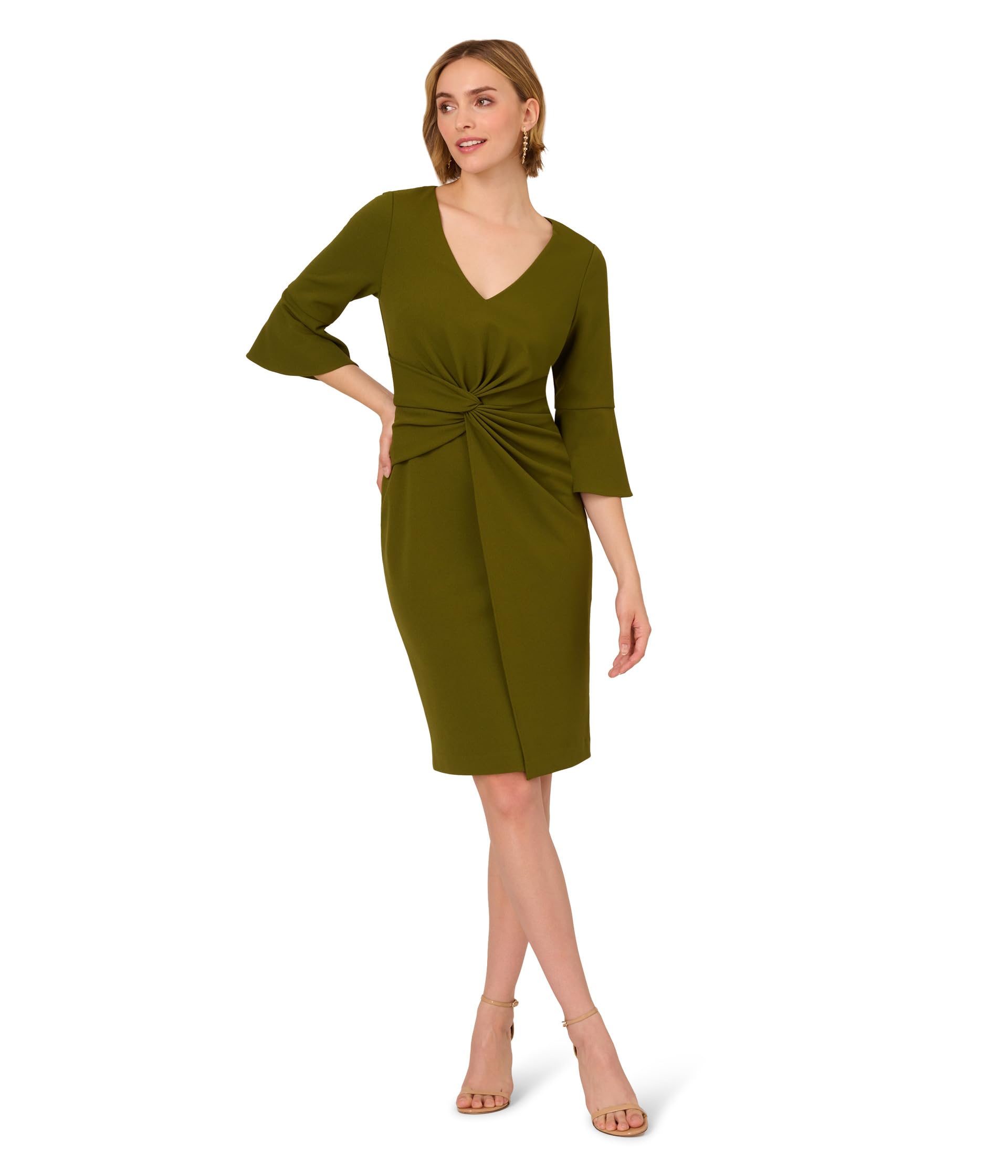 Twist Crepe Short Dress