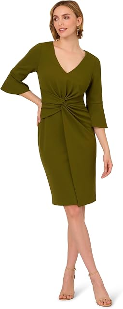Twist Crepe Short Dress