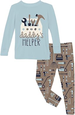 Long Sleeve Graphic Tee Pajama Set (Toddler/Little Kid/Big Kid)