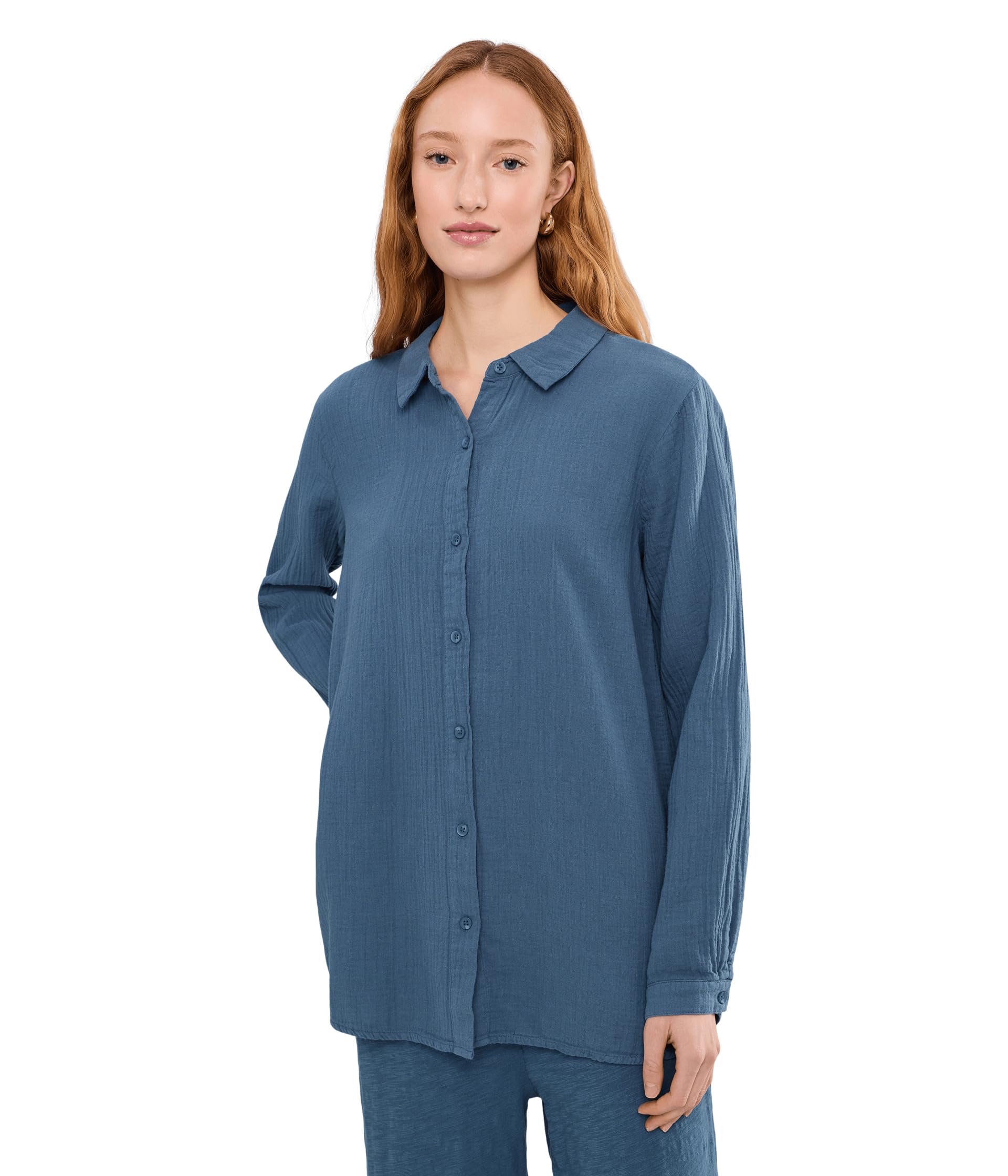 Long Sleeve Button Up Tunic