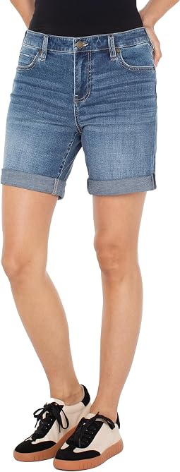 Marley Girlfriend Mid-rise Short With Rolled Cuff Hem 10/7"