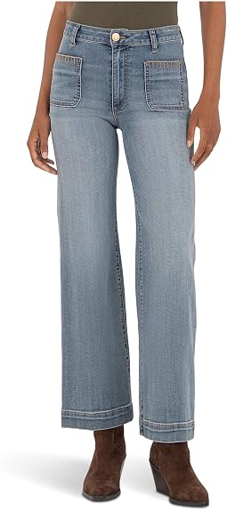 Meg High Rise Wide Leg With Front Patch Pockets Wide Hem