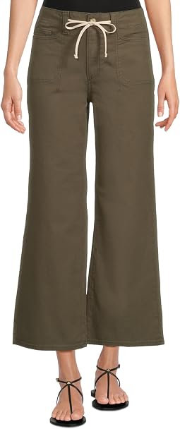 Джинсы Paige Ari With Waistband Tie And Stitch Thru Pockets в Vintage Forester Green