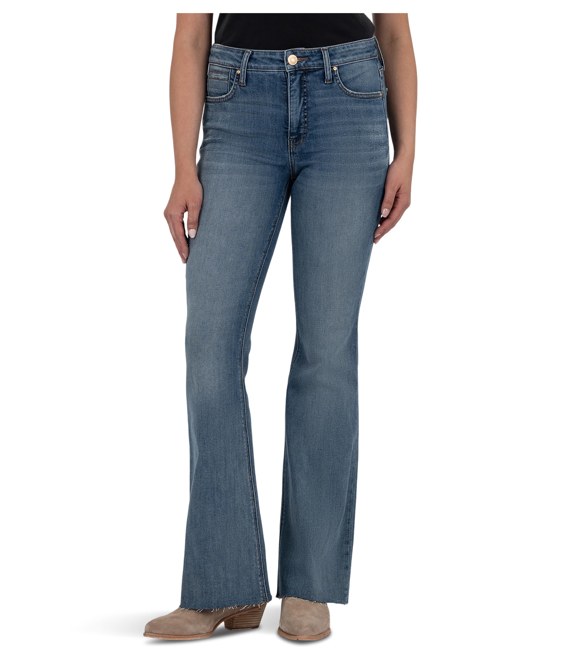 Stella High-Rise Fab Ab Flare With Raw Hem in Black