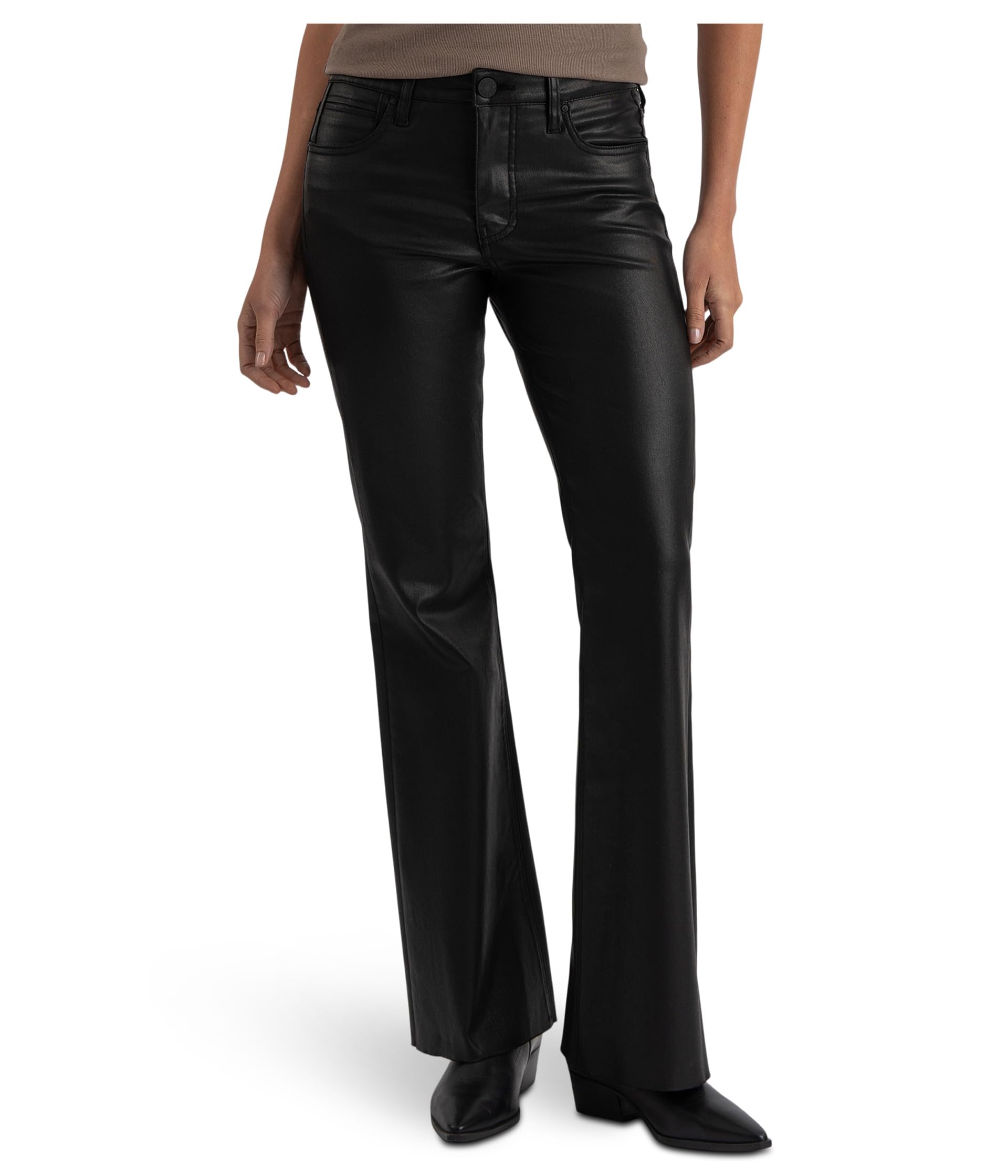 Джинсы Stella High-Rise Fab Ab Flare With Raw Hem, Black от KUT from the Kloth