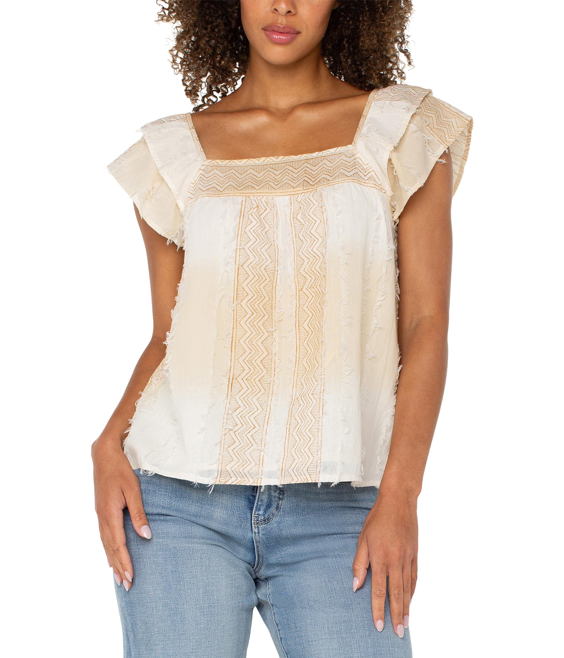 Блузка Liverpool Los Angeles Square Neck Woven Short Sleeve