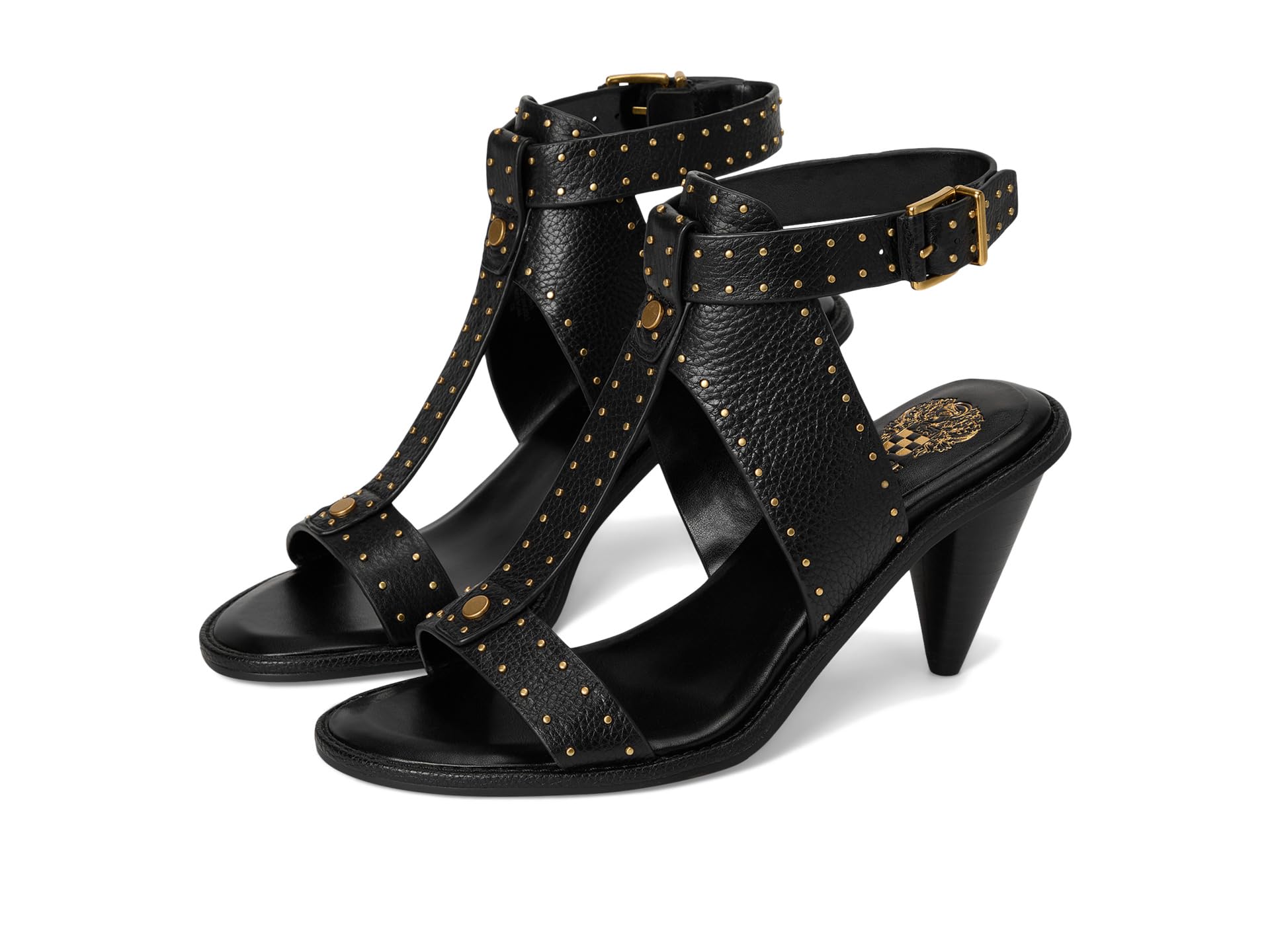 Faunie Studded Cone Heel Sandals